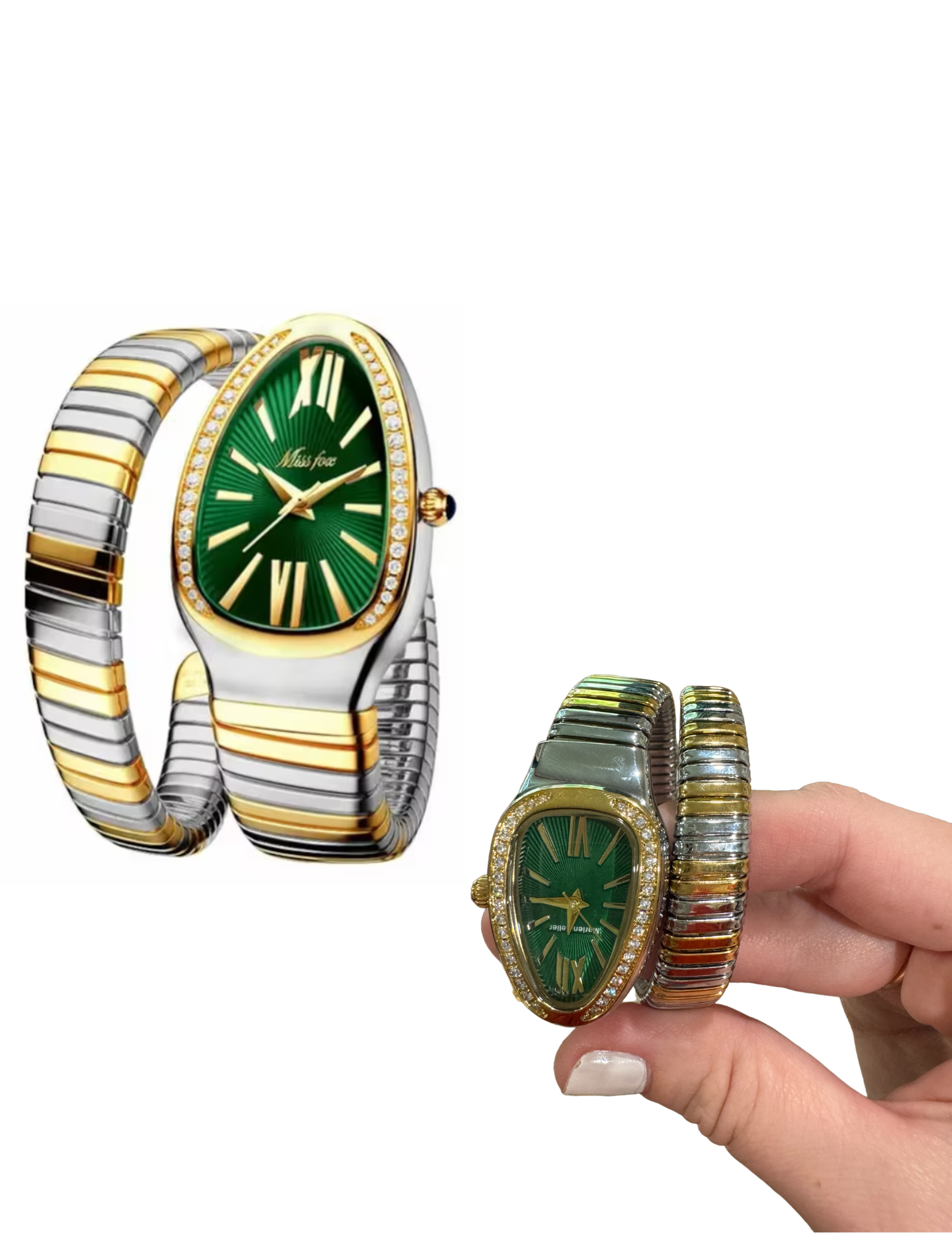 Green Snake Wrap Watch Green Python Leather Watch Strap | Handdn - Bespoke Watchstraps main image 4