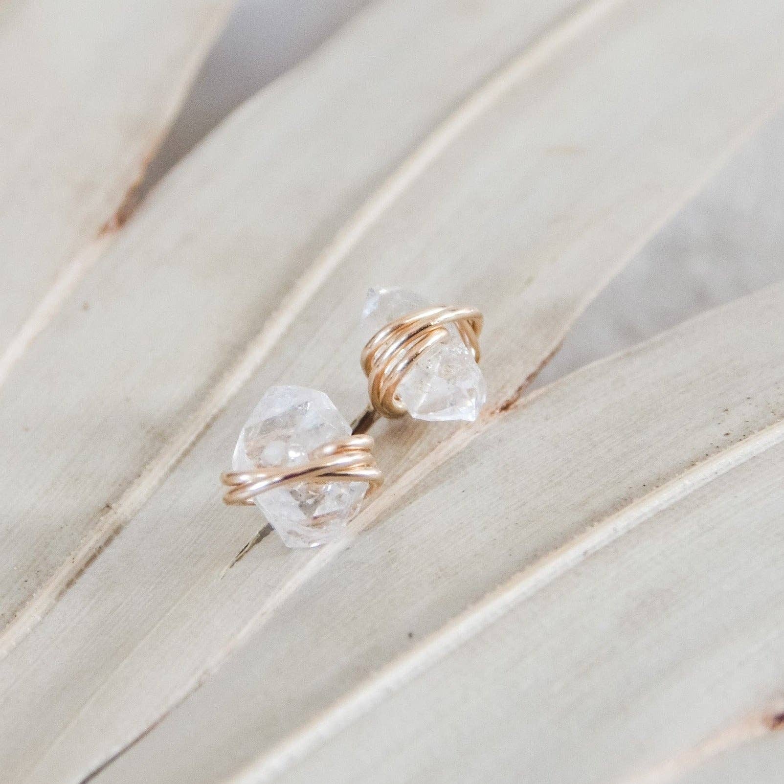 Herkimer diamond earrings wire on sale wrapped